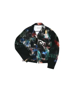 Andersson Bell (Women) Unisex Black Scratch Denim Jacket Awa530U(Black)-Women Outerwear