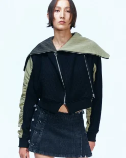 Andersson Bell Yuki 2-Way Knit Padded Jumper Awa522W(Khaki)-Women Outerwear